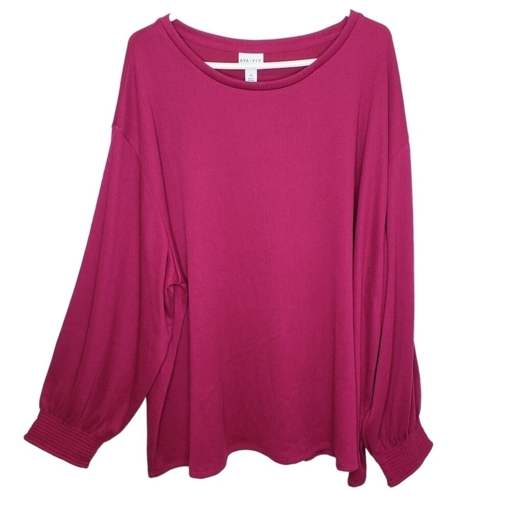 Ava & Viv Long Sleeve Scoop Neck Tunic Sweater 3X
